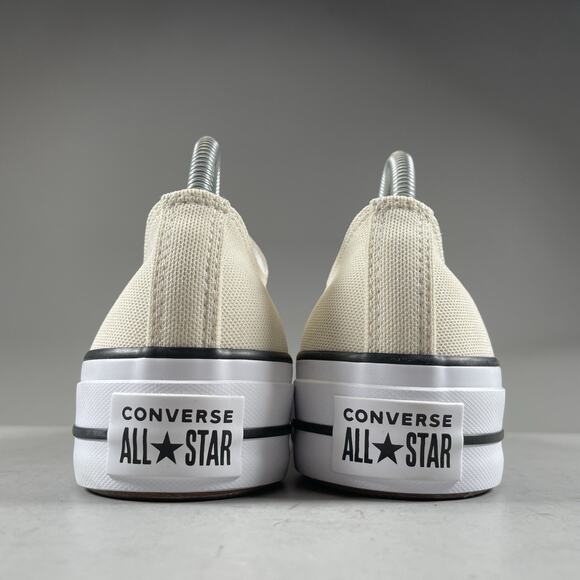 Converse Chuck Taylor All Star Lift Ox Womens 8.5 Natural Ivory Platform Sneaker - Picture 3 of 9